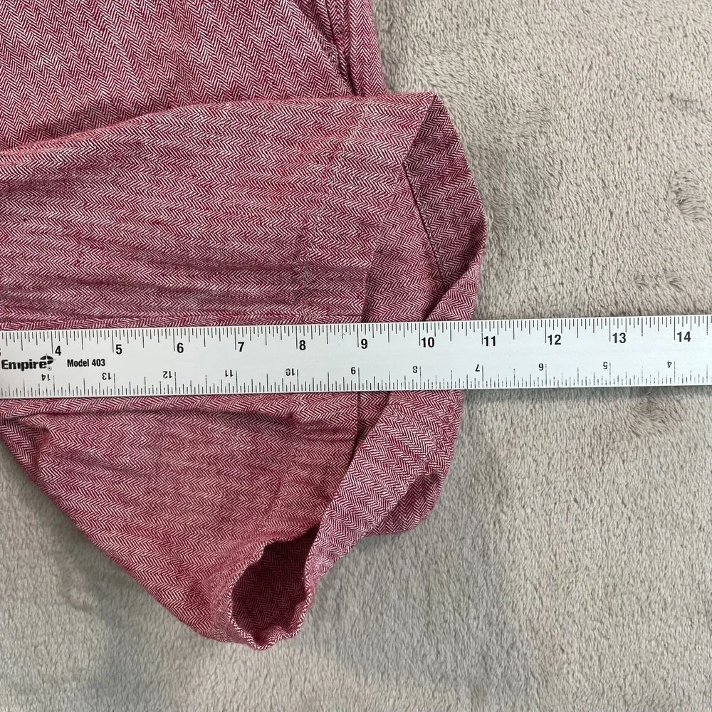Banana‎ Republic Aiden Shorts Mens 33 Red Flat Front Chino Cotton Linen Blend